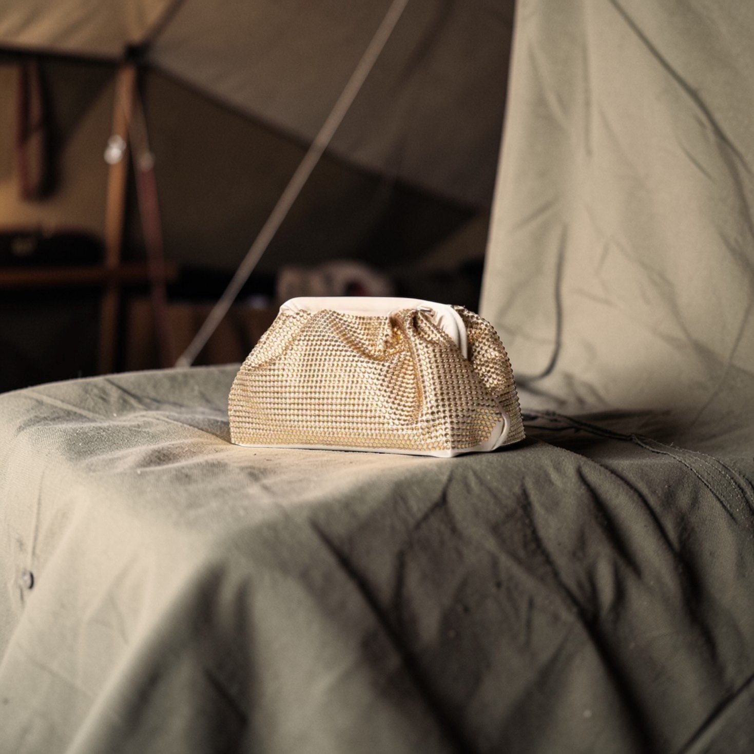 Beige Clutch at Tent