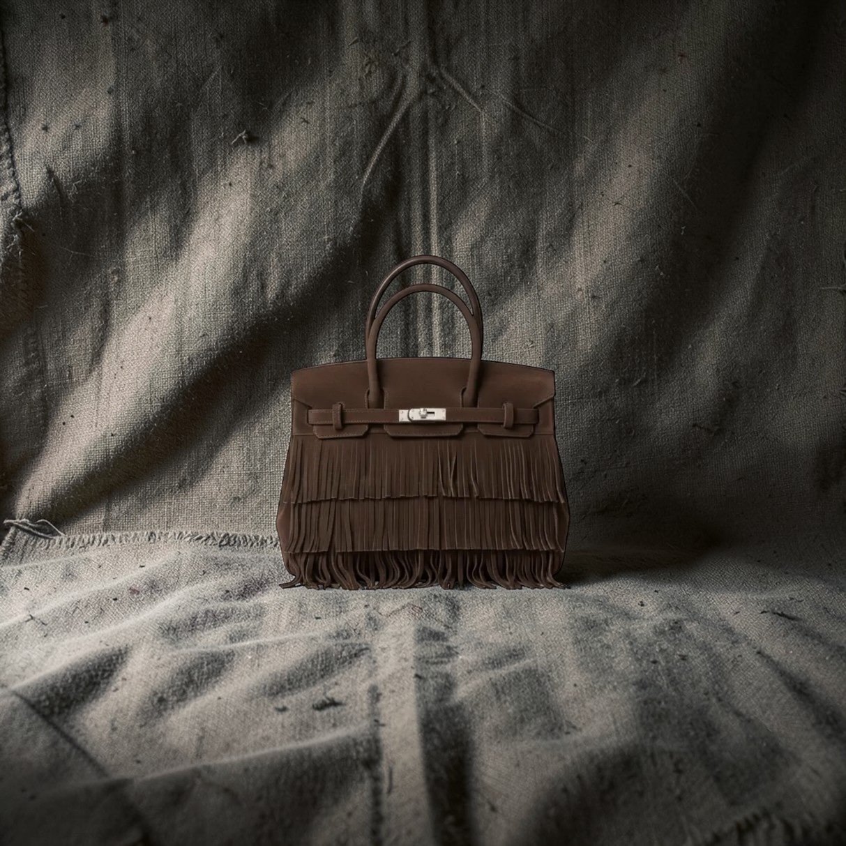 Brown Fringe Tote - Studio