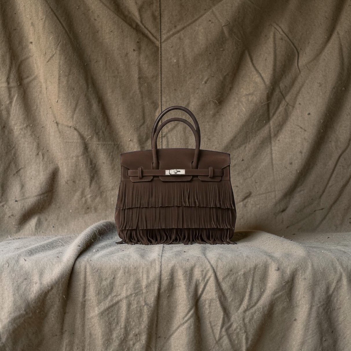 Brown Fringe Tote - Studio Stand