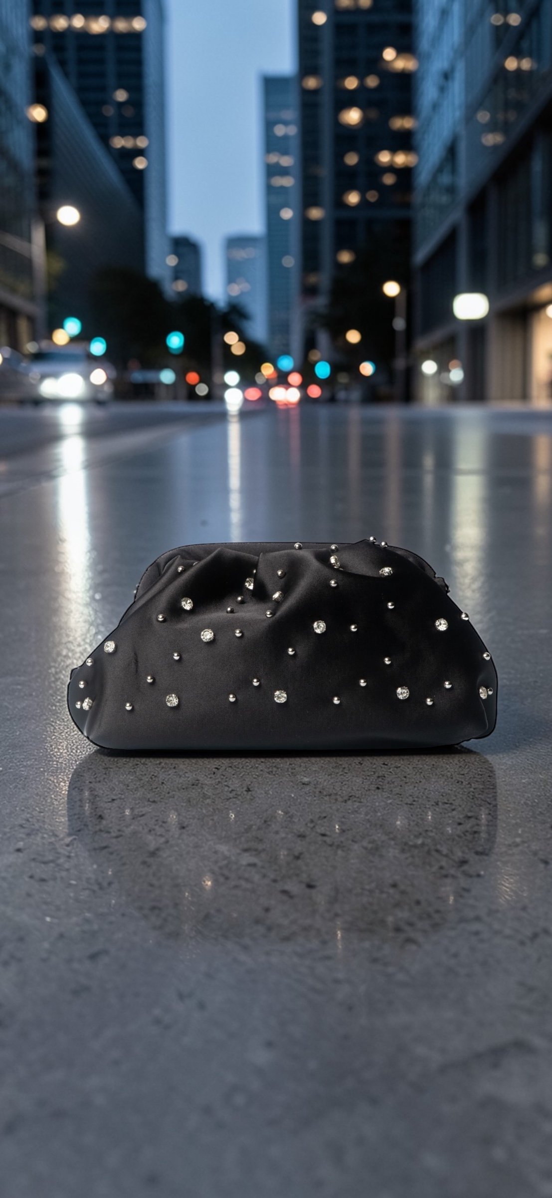 Noir Satin Clutch - Street Style