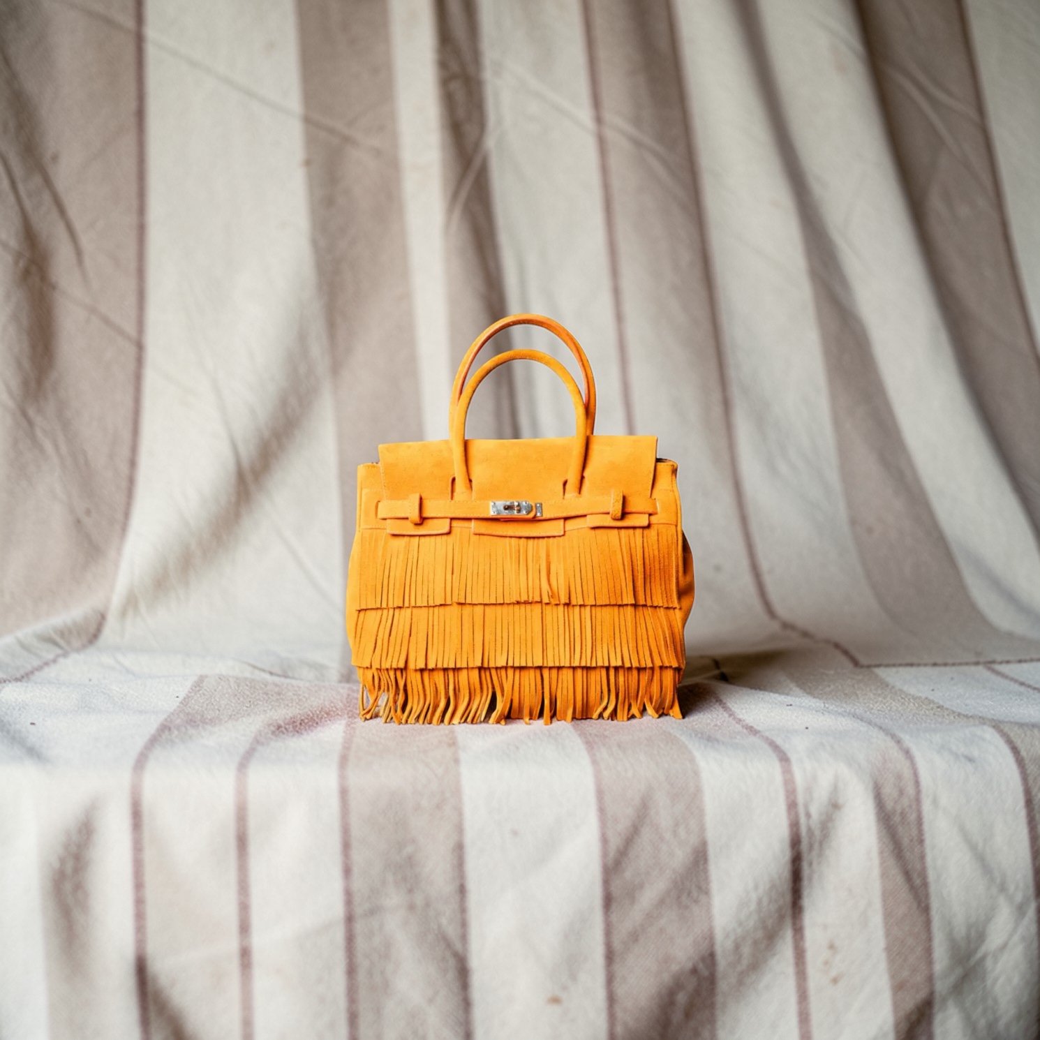 Sunset Fringe Tote - On Fabric